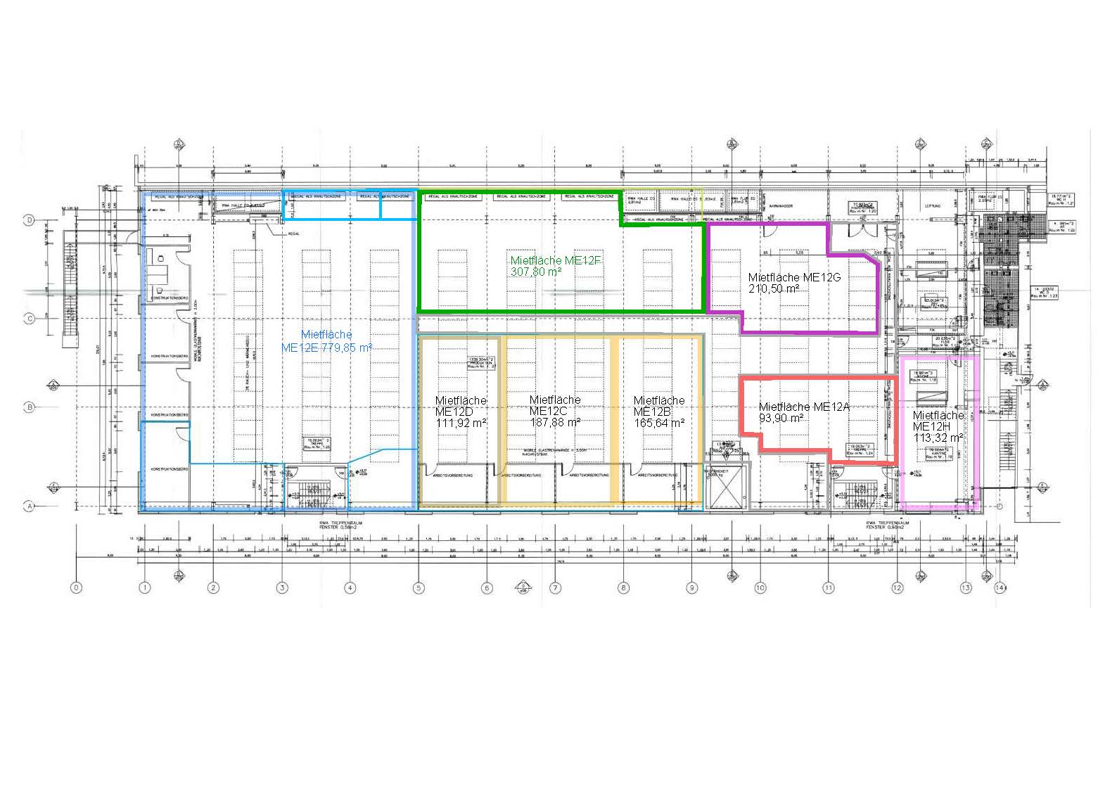ab 100 m&sup2; bis 800 m&sup2; kleinteilige hochwertige  Gewerbefl&auml;chen im OG
