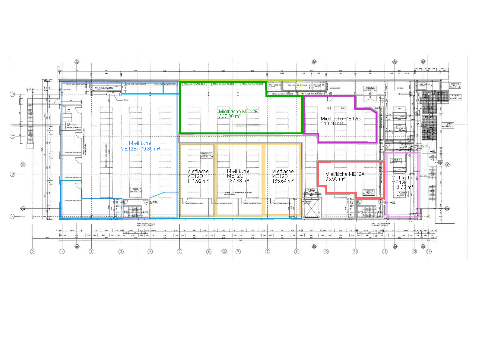ab 100 m&sup2; bis 800 m&sup2; kleinteilige hochwertige  Gewerbefl&auml;chen im OG